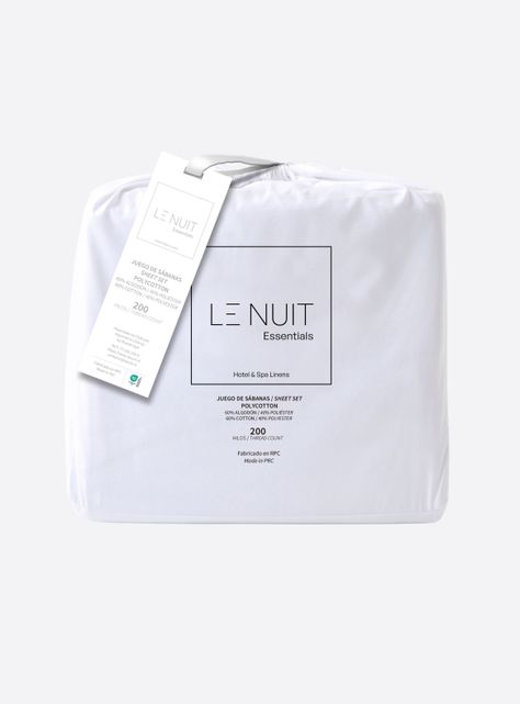 Set Sábanas 1 Plaza Polycotton 200 Hilos Essentials Liso Blanco-3