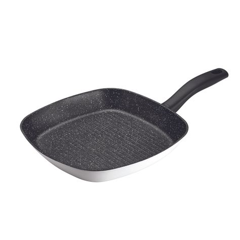 Sarten Parrilla Cuadrado 20cm Blanco Antiahederente Daily-0