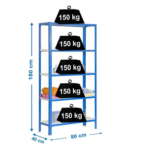 Estantería Homeclick mini 5/400 Azul/Blanco-1