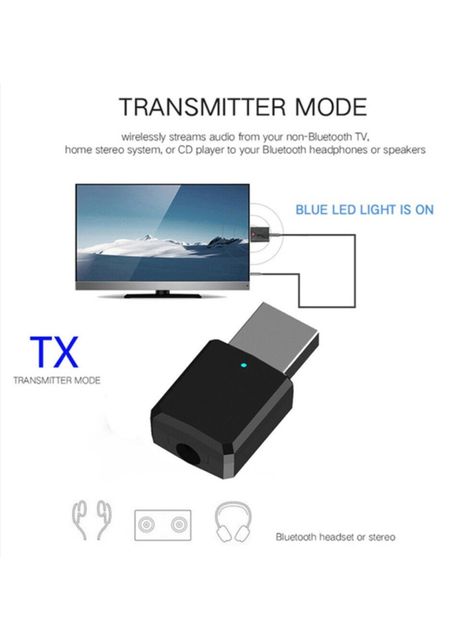 TRANSMISOR RECEPTOR USB BLUETOOTH 5.0 AUX-3