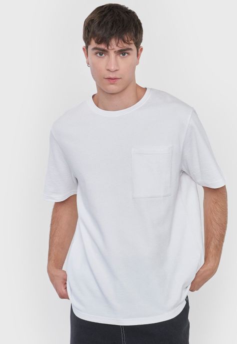 Polera Hombre Tejida Bolsillo Blanco Corona-2