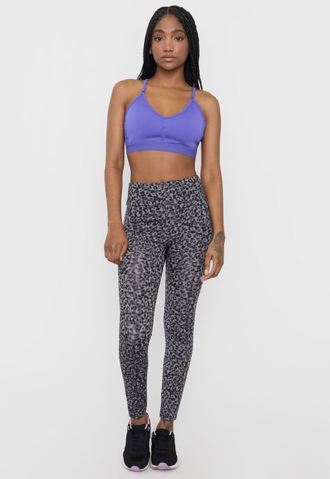 Calza Deportiva Mujer Skinny Full Print Negro Corona-3