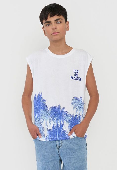 Polera Niño Teen Tank Blanco Corona-0