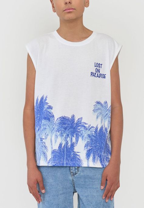 Polera Niño Teen Tank Blanco Corona-2