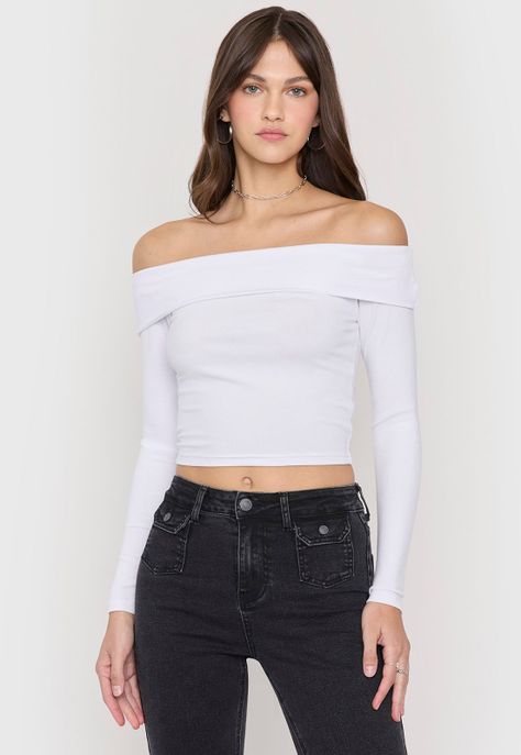 Polera Mujer Sin Hombros Blanco Corona-0