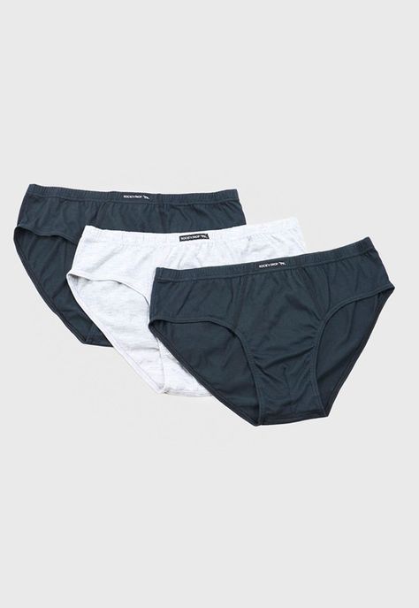 Slip Hombre Tripack Color Negro/Gris Corona-0
