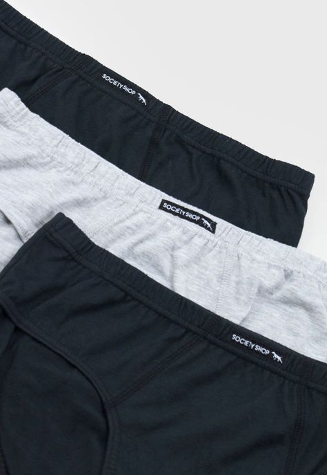 Slip Hombre Tripack Color Negro/Gris Corona-2