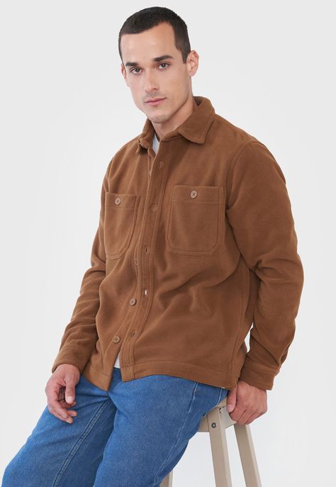Sobrecamisa Hombre Polar Color Camel Corona-0