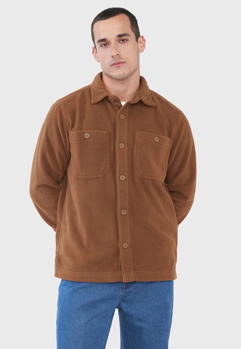 Sobrecamisa Hombre Polar Color Camel Corona-1