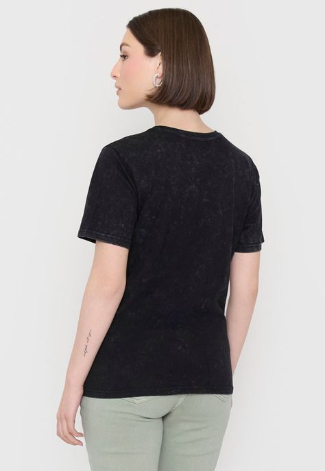 Polera Mujer Folia M/C Negro Corona-1