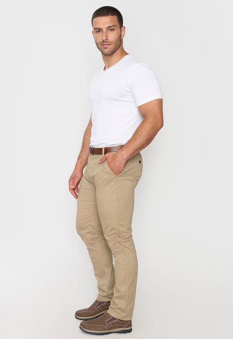 Pantalón Hombre Cinturón Beige Corona-3