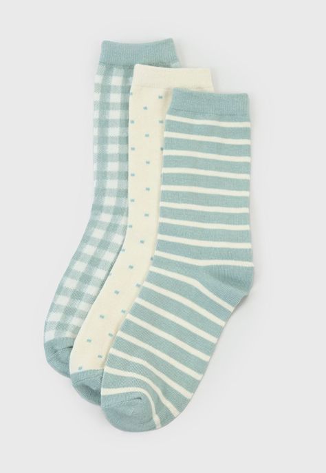 Calcetines Mujer Tripack Largos Mix Celeste Corona-0