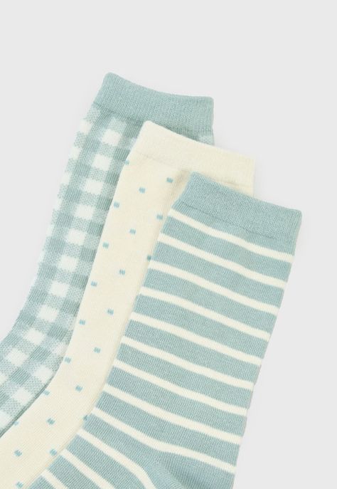 Calcetines Mujer Tripack Largos Mix Celeste Corona-1