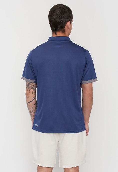 Polera Hombre Deportiva Polo Poliéster Reciclado Navy Corona-1