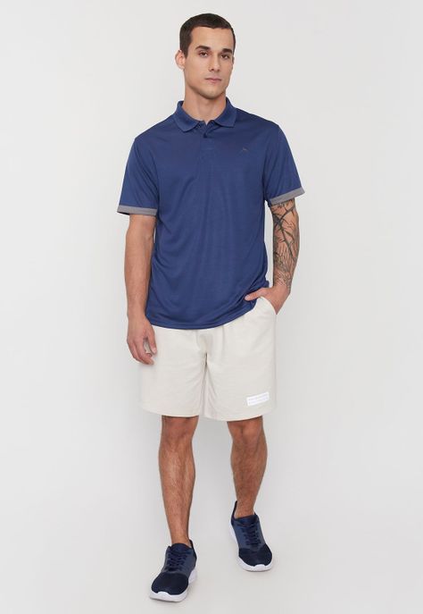 Polera Hombre Deportiva Polo Poliéster Reciclado Navy Corona-3