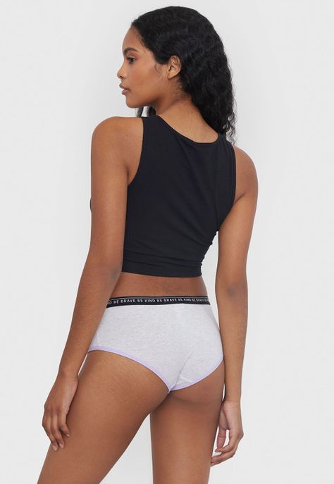 Boyshort Mujer Cotton Gris Melange Corona-1
