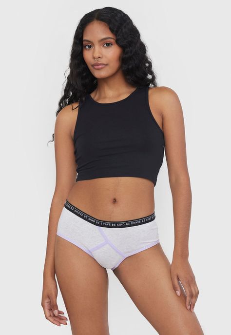 Boyshort Mujer Cotton Gris Melange Corona-3