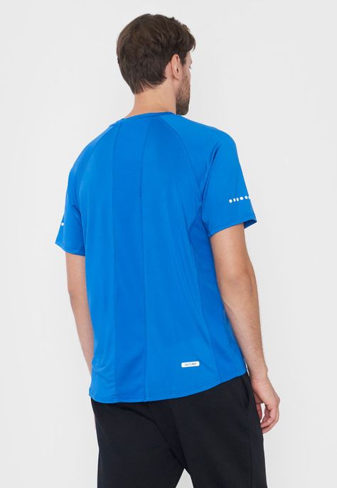 Polera Hombre Deportiva Poliester R-Neck 3 Azul Corona-1
