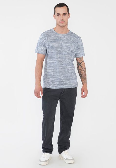 Polera Hombre Melange Azul Corona-3