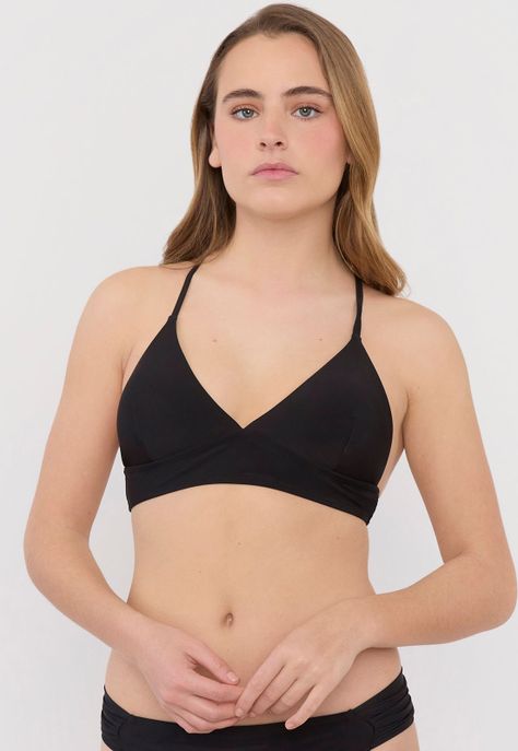 Top Mujer Triangulo Básico Negro Corona-0