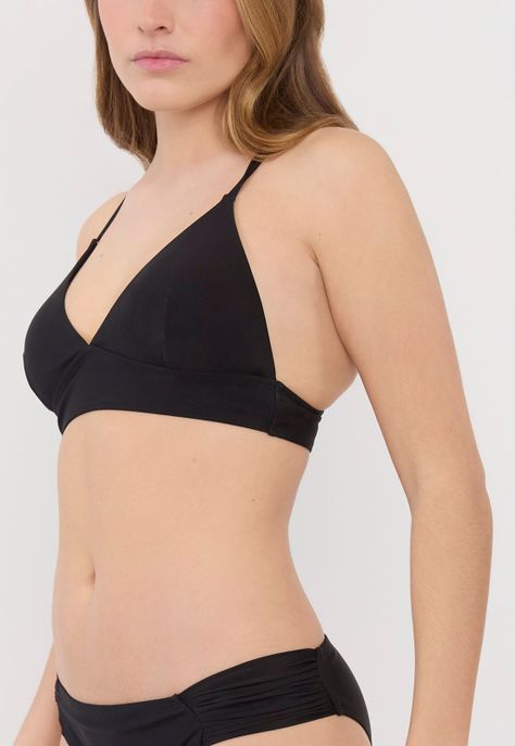 Top Mujer Triangulo Básico Negro Corona-2