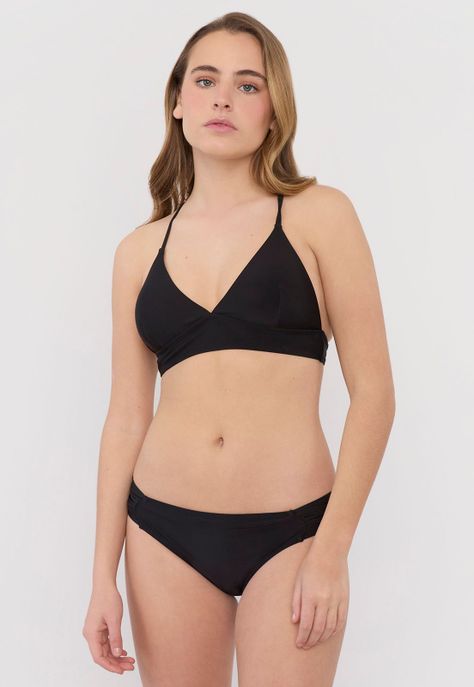 Top Mujer Triangulo Básico Negro Corona-3