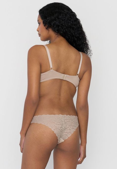 Calzón Mujer Bikini Encaje Color Beige Corona-2