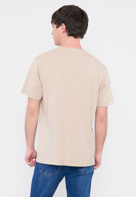 Polera Hombre R-Neck Lisa Beige Corona-1