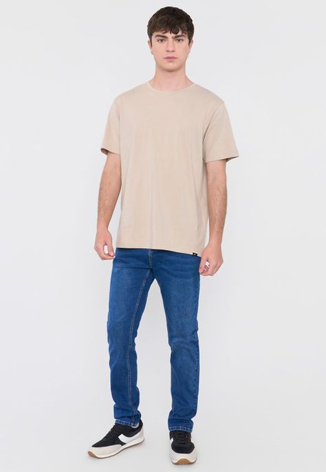 Polera Hombre R-Neck Lisa Beige Corona-3