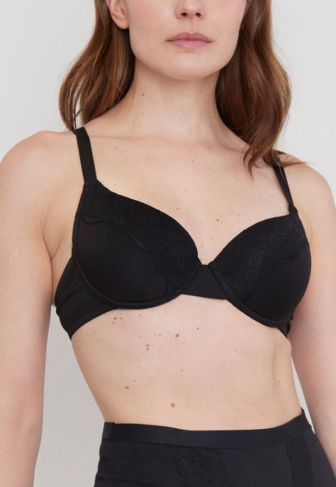 Sostén Mujer Bipack Liso Print Copa B Negro Corona-2