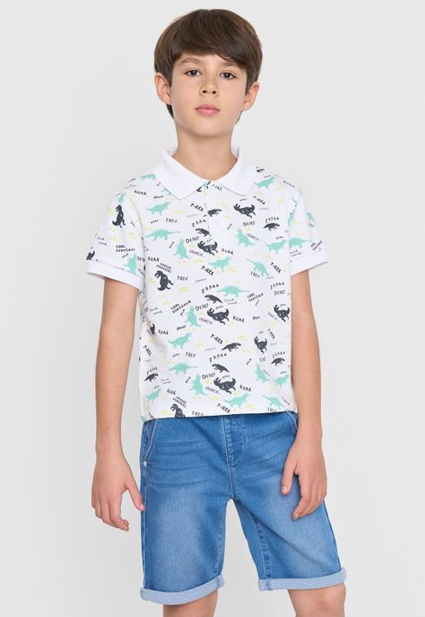 Polera Niño Kids Piqué Blanco Corona-0