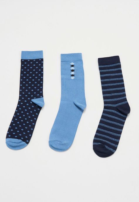 Calcetines Hombre Tripack Print Mix Navy Corona-2