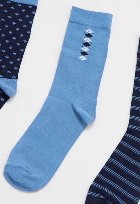 Calcetines Hombre Tripack Print Mix Navy Corona-3