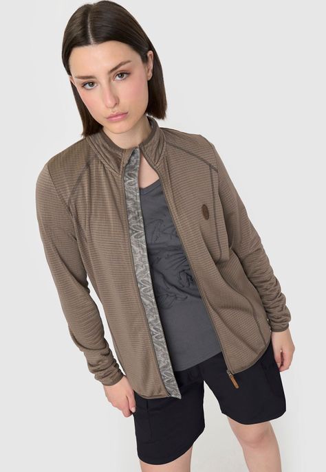 Polerón Outdoor Mujer Texturizado Taupe Corona-0