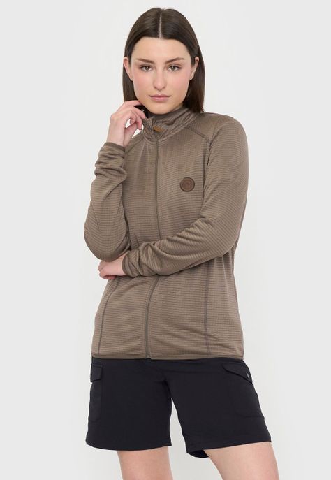 Polerón Outdoor Mujer Texturizado Taupe Corona-1