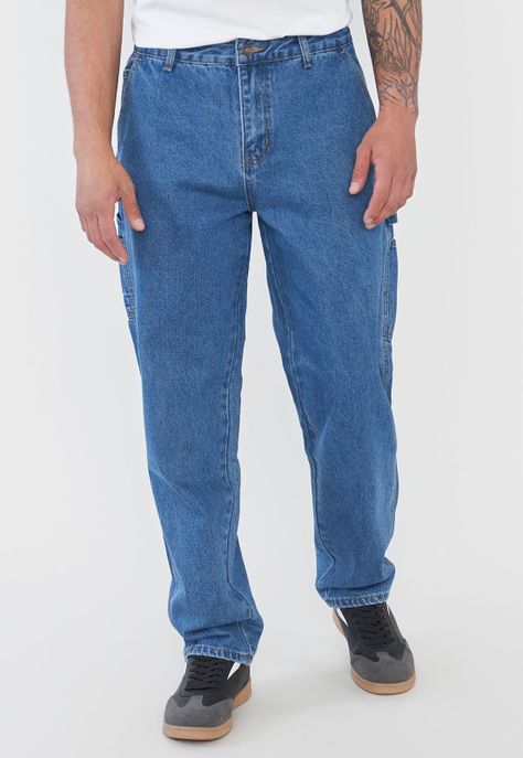 Jeans Hombre Carpenter Color Azul Medio Corona-1
