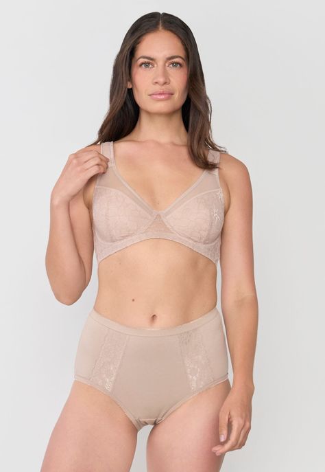 Sostén Mujer Encaje Copa B Beige Corona-3