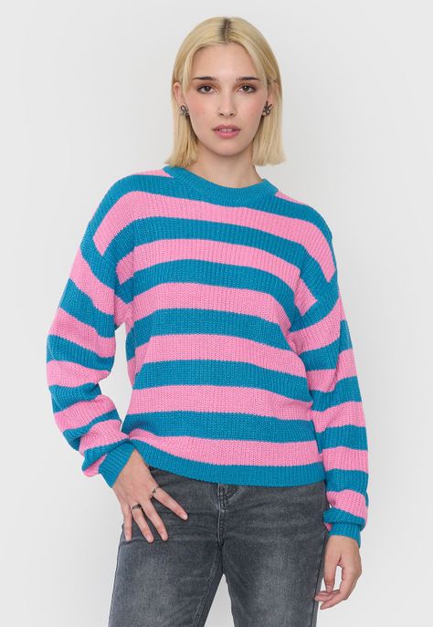 Sweater Mujer Fit Regular Azul/Celeste Corona-0