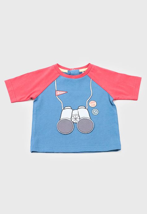 Polera Bebe Niño M/C Interactiva Azul Corona-0