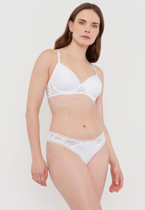 Colaless Mujer Microfibra Lace Ecru Corona-3