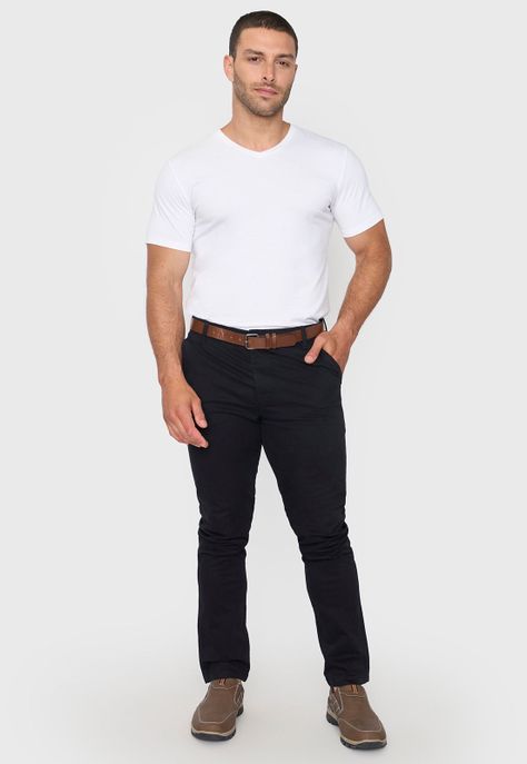 Pantalón Hombre Cinturón Negro Corona-0