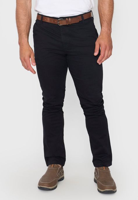 Pantalón Hombre Cinturón Negro Corona-1