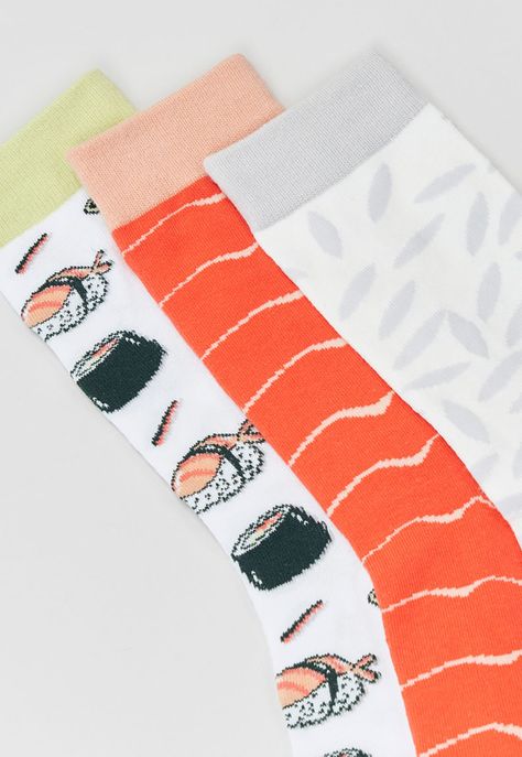 Calcetines Hombre Tripack Print Naranjo Corona-1