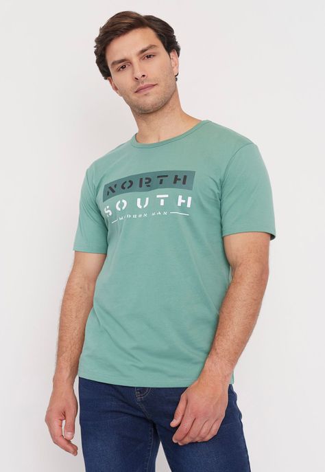 Polera Hombre Fun Focal Print  Verde Corona-0
