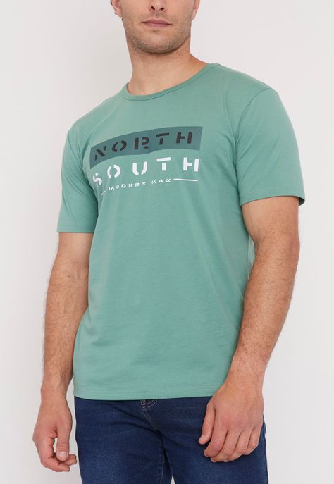 Polera Hombre Fun Focal Print  Verde Corona-2
