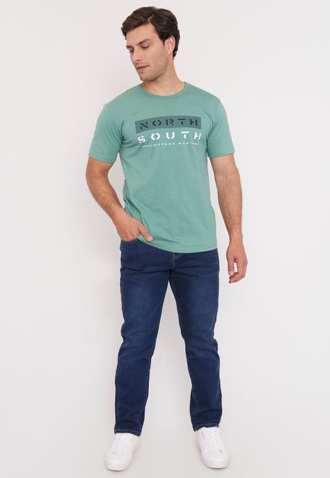 Polera Hombre Fun Focal Print  Verde Corona-3