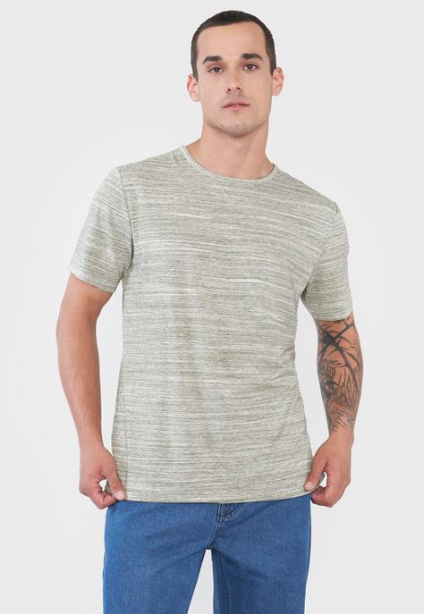 Polera Hombre Melange Musgo Corona-0