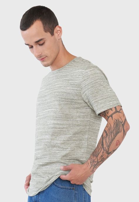 Polera Hombre Melange Musgo Corona-2