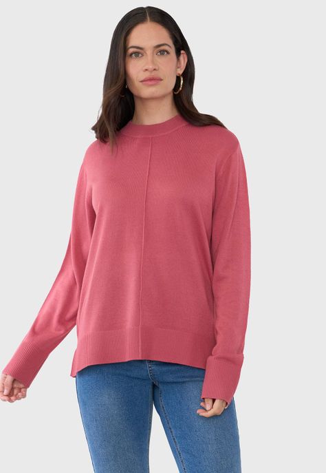 Sweater Mujer Tachas Rosado Corona-0