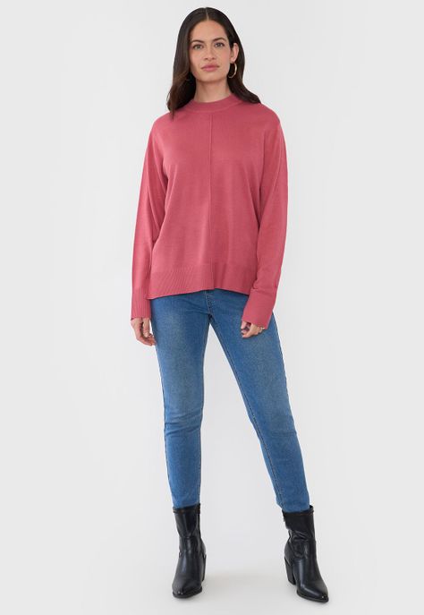 Sweater Mujer Tachas Rosado Corona-3